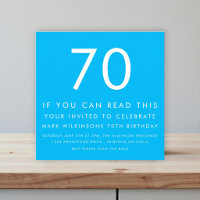 Carton d'invitation pour 70 ans avec test de vue