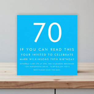Invitation Carton d'invitation pour 70 ans avec test de vue
