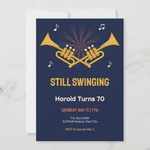 Invitation Carton d'invitation pour 70e anniversaire avec tro
