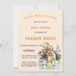 Invitation Carton d'invitation pour Baby Shower Animaux Migno