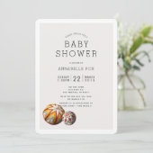 Invitation Carton d'invitation pour Baby Shower avec Boules d (Debout devant)