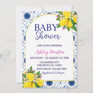 Invitation Carton d'invitation pour baby shower avec carreaux