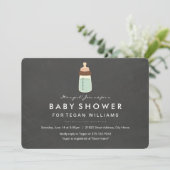 Invitation Carton d'invitation pour Baby Shower avec tableau (Debout devant)