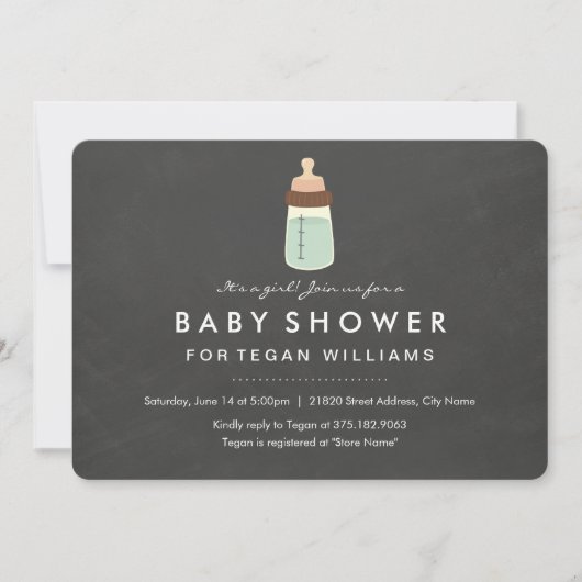 Invitation Carton d'invitation pour Baby Shower avec tableau (Devant)
