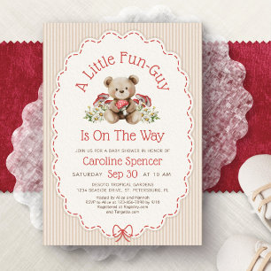 Invitation Carton d'invitation pour Baby Shower Champignon Am