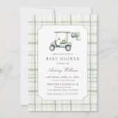 Invitation Carton d'invitation pour Baby Shower de golf à car (Devant)