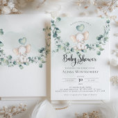 Invitation Carton d'invitation pour Baby Shower éléphant caca