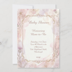 Invitation Carton d'invitation pour Baby Shower Fleur de Char