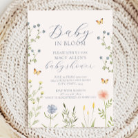 Carton d'invitation pour Baby Shower Fleur des cha