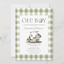 Carton d'invitation pour Baby Shower Garçon Golf V