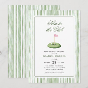 Invitation Carton d'invitation pour Baby Shower Golf Rose
