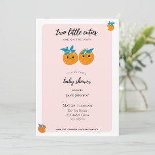 Invitation Carton d'invitation pour Baby Shower Jumeaux Deux