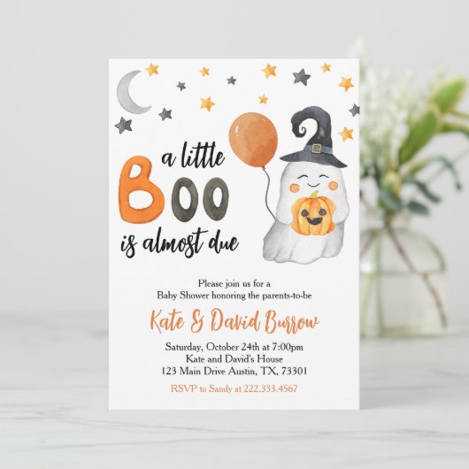 Invitation Carton d'invitation pour Baby Shower Little Boo (Debout devant)