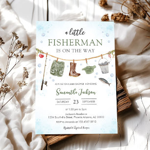 Invitation Carton d'invitation pour Baby Shower Little Fisher