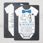 Invitation Carton d'invitation pour Baby Shower Little Man Bo (Devant / Derrière)