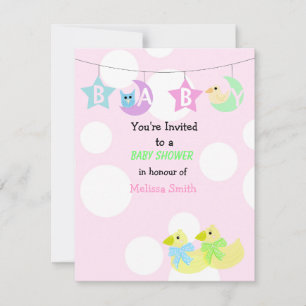 Invitation Carton d'invitation pour Baby Shower Lune, Étoiles