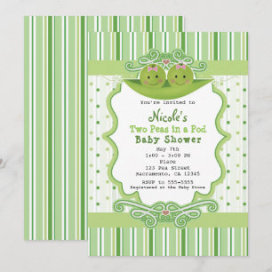 Invitation Carton d'invitation pour Baby Shower pour jumelles