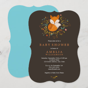Invitation Carton d'invitation pour Baby Shower Renard des Bo