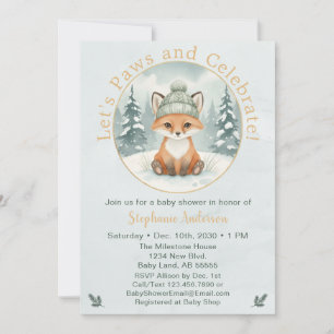 Invitation Carton d'invitation pour Baby Shower Renard d'Hive
