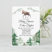 Invitation Carton d'invitation pour Baby Shower Rustique avec (Debout devant)