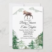 Invitation Carton d'invitation pour Baby Shower Rustique avec (Devant)