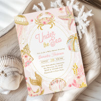 Carton d'invitation pour Baby Shower Sous l'Océan