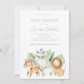Invitation Carton d'invitation pour Baby Shower sur les Anima (Devant)