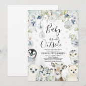 Invitation Carton d'invitation pour Baby Shower sur les Anima (Devant / Derrière)