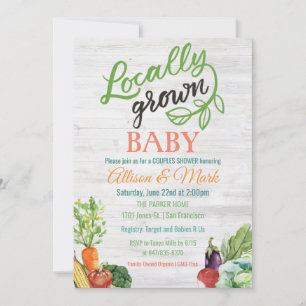 Invitation Carton d'invitation pour Baby Shower végétarien de