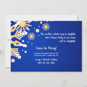 Invitation Carton d'invitation pour dîner de fête en hiver Fl