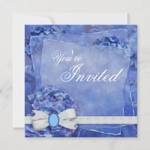 Invitation Carton d'invitation pour fête aux Hortensias Bleus