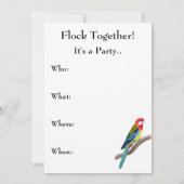 Invitation Carton d'invitation pour fête de perroquets de la  (Dos)