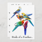 Invitation Carton d'invitation pour fête de perroquets d'une  (Devant / Derrière)