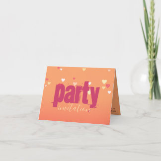 Invitation Carton d'invitation pour fête Rose Tendresse