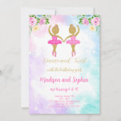 Invitation Carton d'invitation pour jumelles ballerines (Devant)