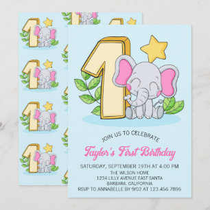 Invitation Carton d'invitation pour la 1ère fête d'anniversai