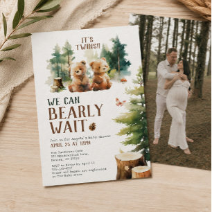 Invitation Carton d'invitation pour la baby shower de jumeaux
