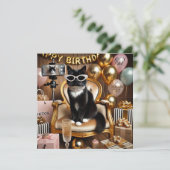 Invitation Carton d'invitation pour la fête de la chatte work (Debout devant)