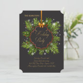 Invitation Carton d'invitation pour la fête de Noël au pin hi (Debout devant)