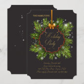 Invitation Carton d'invitation pour la fête de Noël au pin hi (Devant / Derrière)