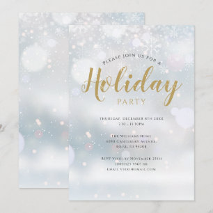 Invitation Carton d'invitation pour la fête de Noël Flocons d