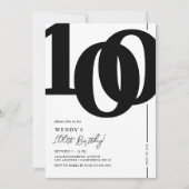 Invitation Carton d'invitation pour la fête des 100 ans d'une (Devant)