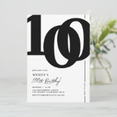 Invitation Carton d'invitation pour la fête des 100 ans d'une (Debout devant)