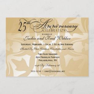 Invitation Carton d'invitation pour la fête du 25e anniversai