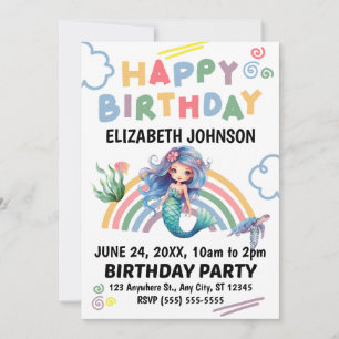 Invitation Carton d'invitation pour l'anniversaire de la Sirè