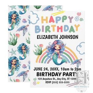Invitation Carton d'invitation pour l'anniversaire de la Sirè