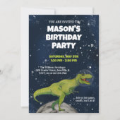 Invitation Carton d'invitation pour l'anniversaire du T-rex d (Devant)