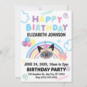 Invitation Carton d'invitation pour l'anniversaire d'un chat