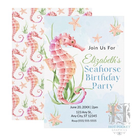 Invitation Carton d'invitation pour l'anniversaire d'un hippo