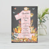 Invitation Carton d'invitation pour l'anniversaire d'une fill (Debout devant)